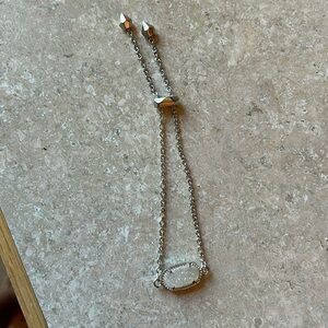 Kendra Scott Grayson Silver Cuff Bracelet in White Crystal